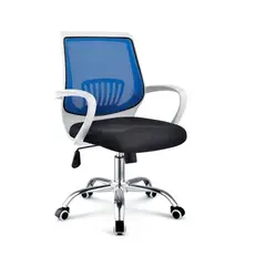 MOBLIHOUSE - Silla de escritorio Secretarial Blanco/Azul Superior