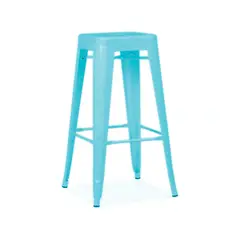 MOBLIHOUSE - Butaco Bar Metálico 76x43x30 Azul Celeste