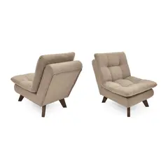 HOGAR VENECIA - Poltrona Toulouse 80X62X92 Tela Beige