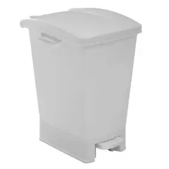 NP - Caneca Plástica 27L Blanca-Aprovechables Con Pedal