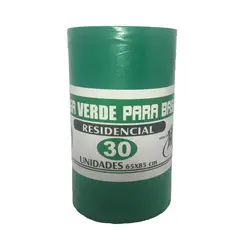 GENERICO - Bolsa Basura 65x85cm Rollo x30 Unidades Mediana Verde Gris Azul