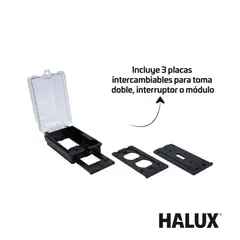 HALUX - Cubierta Sencilla Protección Tomacorriente Externo