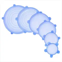 SCARTO - Set 6 Tapas Ollas y Recipientes Silicona