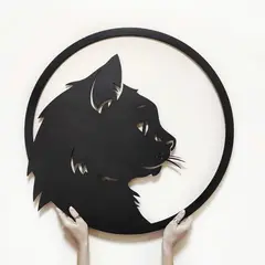 DE CASA - Aplique Decorativo Gato Icónico Calado 60X60