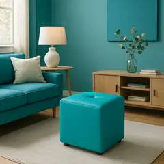 PUFF BOGOTA - Puff Cubo 42x40x40 Azul Turquesa