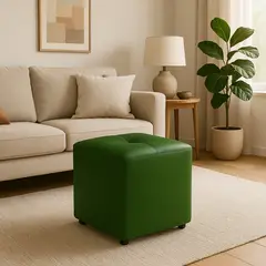 undefined - Puff Cubo 42x40x40 Verde Oliva
