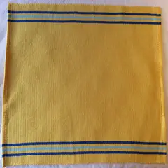 SILVIA LONDONO TEXTILES - Set x4 Individuales Amarillo Rayas Azules