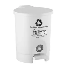 VANYPLAS - Caneca Plástica 4.5L Blanco-Reciclable Con Pedal
