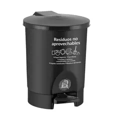 VANYPLAS - Caneca Plástica 4.5L Negro-No Aprovechables Con Pedal