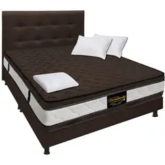 DORMILANDIA - Mega Combo Colchón Café 160x190 Resortado Marshall