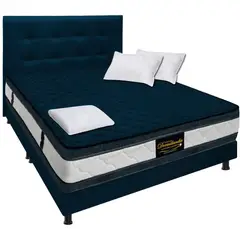 DORMILANDIA - Mega Combo Colchón Azul 160x190 Resortado Marshall