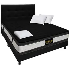 DORMILANDIA - Mega Combo Colchón Negro 140x190 Resortado Marshall