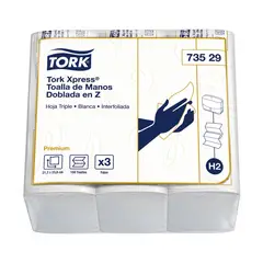 TORK - Toallas de Papel en Z Triple Hoja Blanca de 450 Unidades