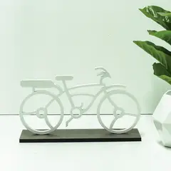 MARRES - Escultura Bicicleta Madera Favela 31 x 18.5 cm Blanco