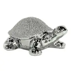 MARRES - Escultura Tortuga Cerámica Dakar 16.5 x 7 cm Plata
