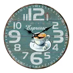 JUST HOME COLLECTION - Reloj Espresso Madera Dallas 33.8x33.8 Cm Gris