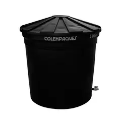 COLEMPAQUES - Tanque de Agua Conico 5.000 Litros Negro