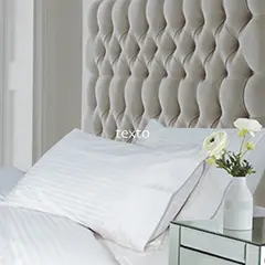GRAMA IDEAS FRESCAS - Set Duvet + 2 Fundas Raya Satín Blanco Doble
