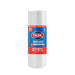 TASK - Bolsa Basura 50x70cm Rollo X20Und Pequeña Blanco