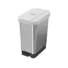 ESTRA - Caneca Plástica 44L Blanco Para Reciclable Con Pedal