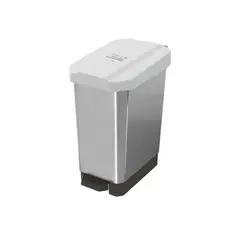 ESTRA - Caneca Plástica Pedal 22 Litros Blanco Metalizada Reciclable