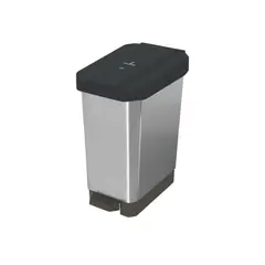 ESTRA - Caneca Plástica Pedal 22 Litros Negro Metalizada No Aprovechable