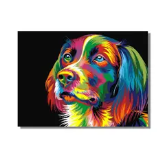 PINTALA CUADROS - Kit Pintura: Cuadro para Pintar por Números 40x50cm Perro Negro