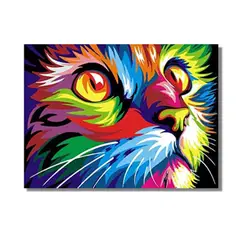 PINTALA CUADROS - Kit Pintura: Cuadro para Pintar por Números 40x50cm Gato Bigotes
