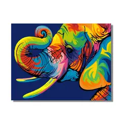 PINTALA CUADROS - Kit Pintura: Cuadro para Pintar por Números 40x50cm Elefante Lado