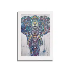 PINTALA CUADROS - Kit Arte: Cuadro para Hacer con Piedritas 45x45cm Elefante Mármol
