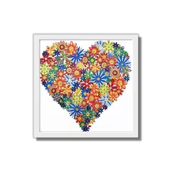 PINTALA CUADROS - Kit Arte: Cuadro para Hacer con Piedritas 30x30cm Mándala Corazón