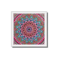PINTALA CUADROS - Kit Arte: Cuadro para Hacer con Piedritas 25x25cm Mándala Cristal Gra