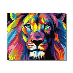 PINTALA CUADROS - Kit Pintura: Cuadro para Pintar por Números 40x50cm Leon Frente