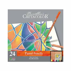CRETACOLOR - Lápiz Pastel Redondo Estuche Metal-24und Ref 24