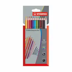 STABILO - Lápiz de Color Aquacolor Caja de Cartón -12uds