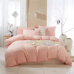 MY HOME STORE - Edredón Microtex + Borlas Palo De Rosa Sencillo