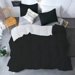MY HOME STORE - Edredón Fundas/Cojínes Aguamarino/Azul Oscuro Doble