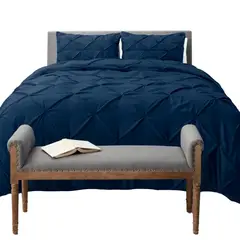 MY HOME STORE - Duvet Pinch/Plumón/Funda/Cojín Azul Oscuro Doble