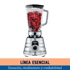 OSTER - Licuadora Clásica con Perilla Ergonómica Vaso de Vidrio 1.25 Litros Cromada
