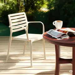 INORCA - Silla Con Brazos Polipropileno Khao Taupe