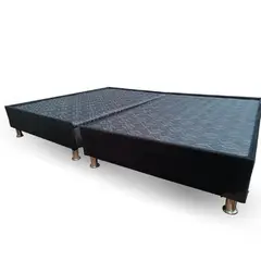 GENERICO - Base Cama Dividida Lona Negra Sencilla 100x190