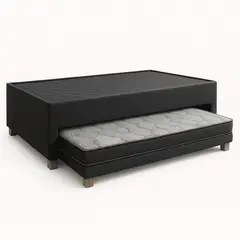 ESTILO Y CONFORT - Cama Duplex En Lona Gris Semidoble 120X190