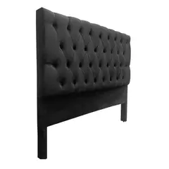 ESTILO Y CONFORT - Cabecero Capitoneado Sencillo Tapizado En Color Negro 100x125