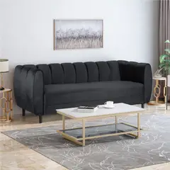undefined - Sofá Paris Tela Extra Suave 75x220x80 Negro