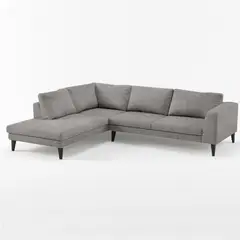 KAIU HOME - Sofá Esquinero Emiratos Velvet 85x218x220 Tela Gris