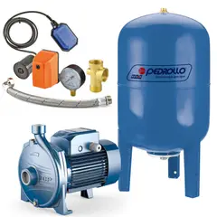 PEDROLLO - Equipo de Presión CP660 2Hp 220/440V + Tanque Hidroneumático Vertical de 100 Litros