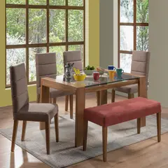 undefined - Juego Comedor 6 Puestos Da Vinci Café Claro/Salmon