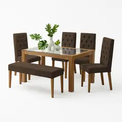 ALL STAR - Juego Comedor 6 Puestos Miguel Angel Chocolate