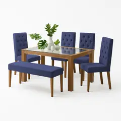 ALL STAR - Juego Comedor 6 Puestos Miguel Angel Azul Indigo