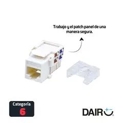 DAIRU - Jack Rj-45 Para Incrustar Cat 6 Blanco